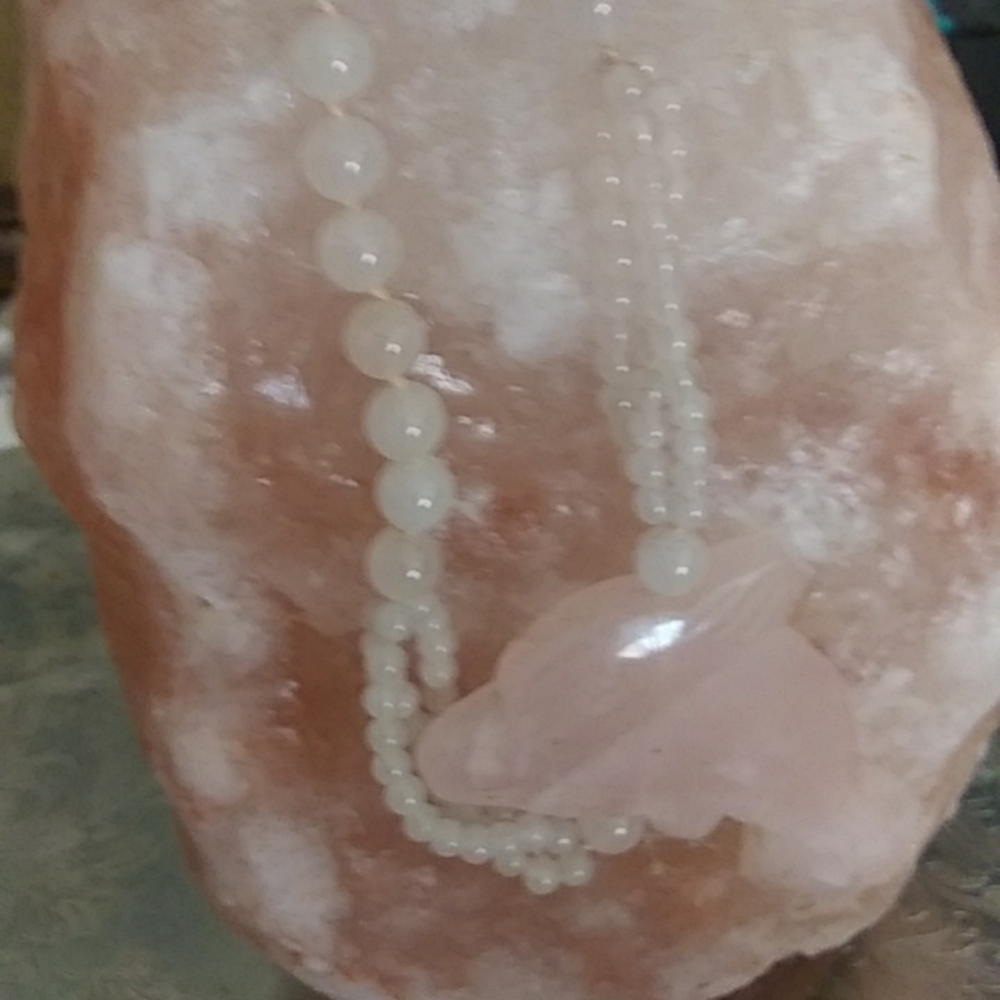Rose quartz lot Vintage 2 necklace s and bracelet